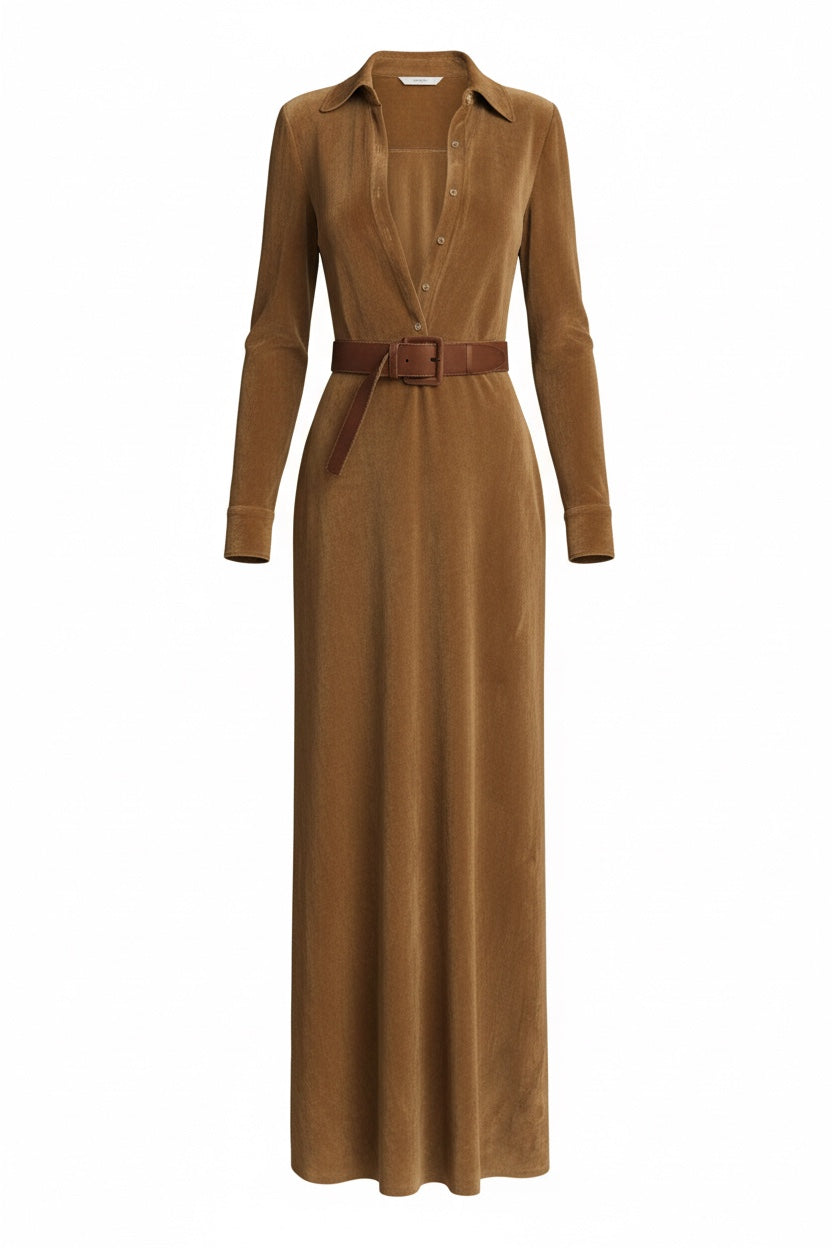 Célianne | Maxi Klänning i Mocka Chic