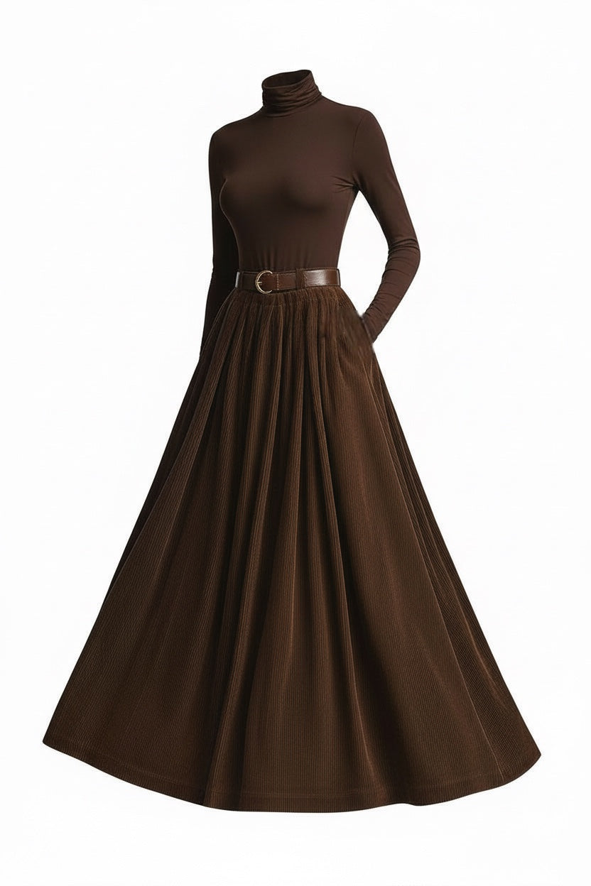 Tvådelat set Aveline (polotröja & maxikjol)