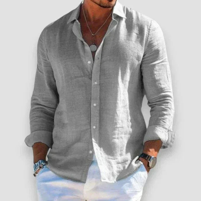 Scandia Mode ™ Klassisk och avslappnad sommar skjorta